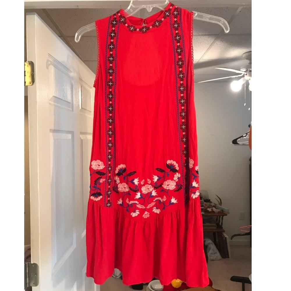 Red embroidered sundress